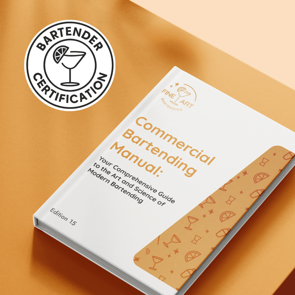 The Fine Art Bartending course manual issued to every student on day one